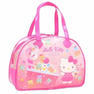 【小禮堂】Sanrio 三麗鷗 Hello Kitty PVC防水海灘包 粉飲料款