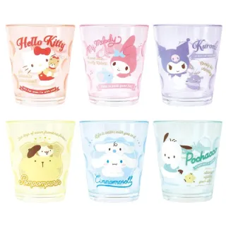 【小禮堂】Sanrio 三麗鷗 透明無把壓克力杯 200ml 好友款 Kitty 美樂蒂 布丁狗