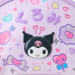 【小禮堂】Sanrio 三麗鷗 酷洛米皮質拉鍊化妝包 懷舊校園系列