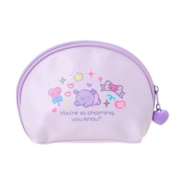 【小禮堂】Sanrio 三麗鷗 酷洛米皮質拉鍊化妝包 懷舊校園系列