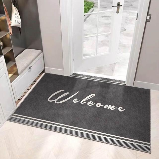 【JOCIYO 聚時柚】WELCOME迎賓 落塵區地板防刮90*60cm門口歡迎光臨 玄關刮泥除塵地墊 吸水快乾腳踏墊地毯