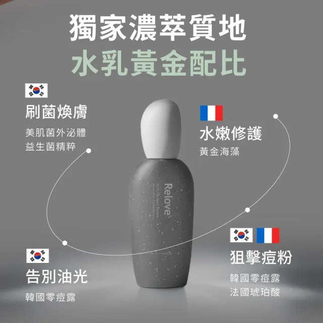 【Relove】控油零痘水凝棉片90片+全酵肌泌控油零痘濃萃50ml(植萃大廠獨家零痘露 長效控油淨化痘源)