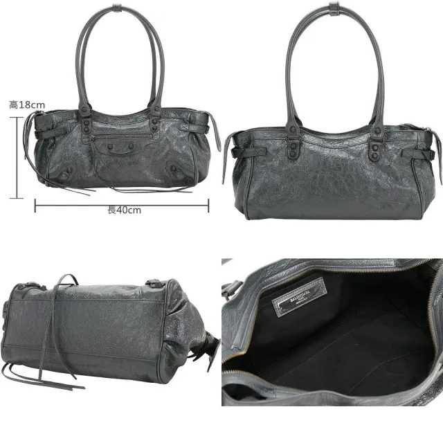 【Balenciaga 巴黎世家】Le City East-West 揉製羊皮肩背法棍包 機車包(多色可選)