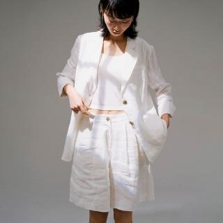 【giordano ladies】26SS 棉麻混紡百慕達短褲(02406004)