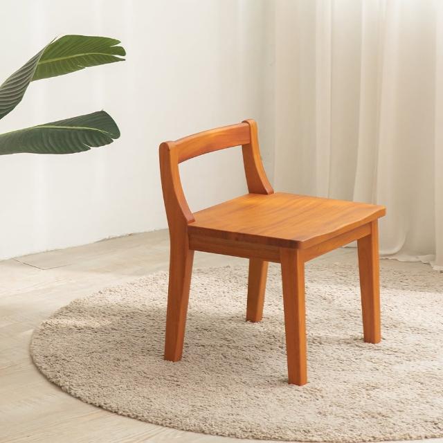 【Mahogany 瑪荷尼家具】免組裝  41X39X50  誠品現代小木椅     全原木桃花心木   椅凳   M1-FS99-1(H：50)