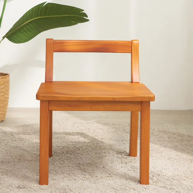 【Mahogany 瑪荷尼家具】免組裝  41X39X50  誠品現代小木椅     全原木桃花心木   椅凳   M1-FS99-1(H：50)