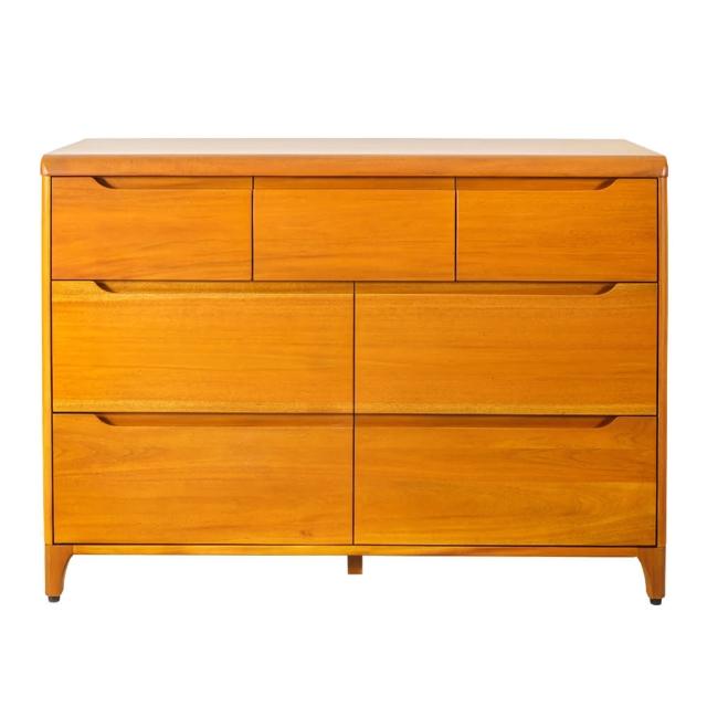 【Mahogany 瑪荷尼家具】免組裝 120X45X86  誠品7斗櫃MYR-C 全原木桃花心木 斗櫃   M1-BD20-7(NH)