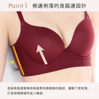 【aimerfeel】單品內衣無痕Burlesque高脇邊內衣-酒紅色-1602613-BO