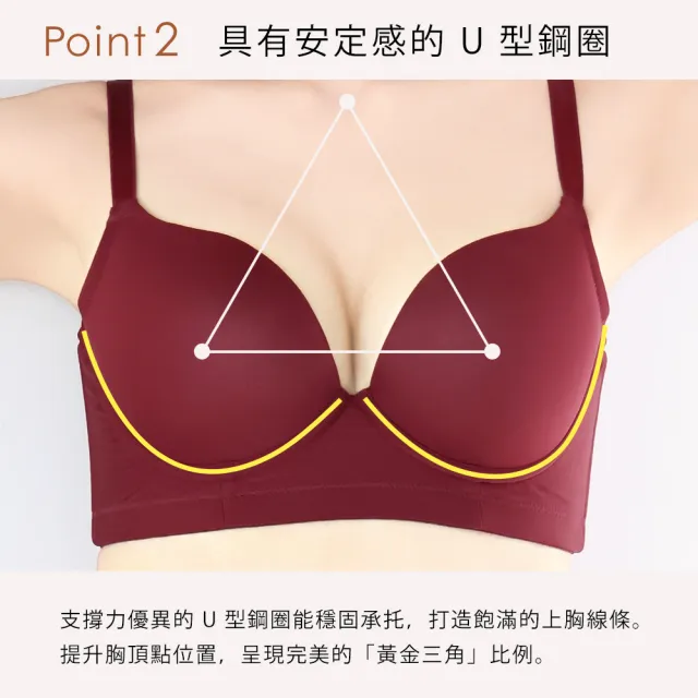 【aimerfeel】單品內衣無痕Burlesque高脇邊內衣-酒紅色-1602613-BO