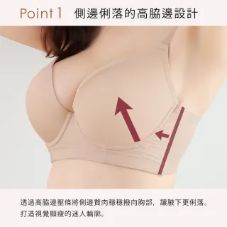 【aimerfeel】單品內衣無痕Burlesque高脇邊內衣FGH罩杯大尺寸-黑色-1602615-BL