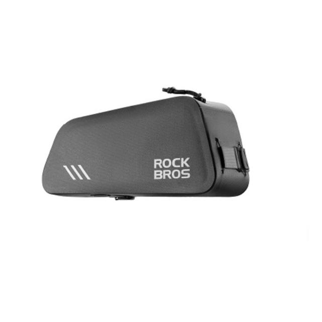 【ROCKBROS】洛克兄弟 自行車全防水上管包  0.9L 黑色 (防水上管包/收納包/車袋/單車包)