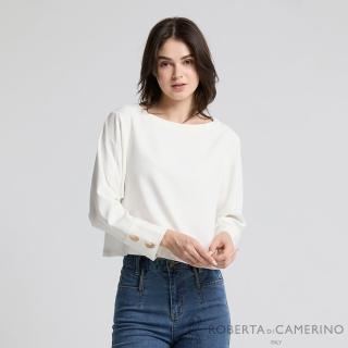 【ROBERTA 諾貝達】純白知性法式船型領短版上衣 DBJ56-91