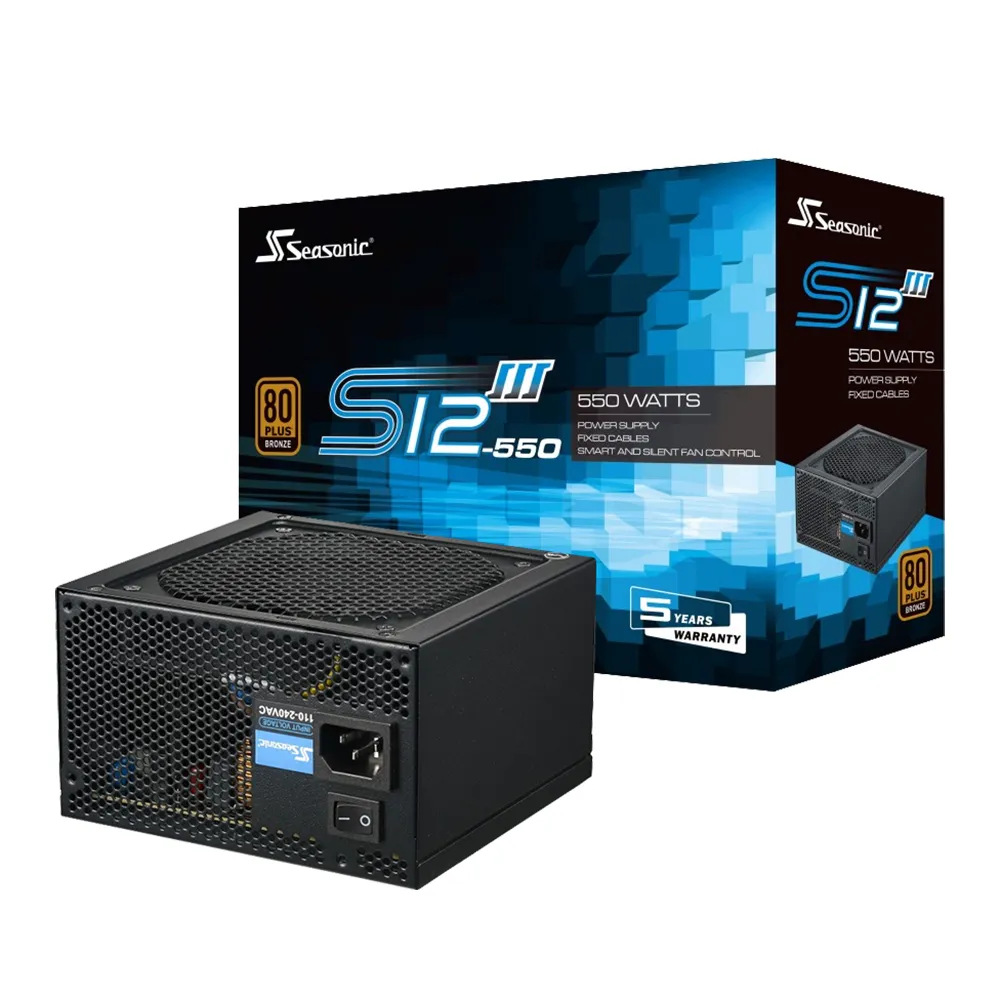 【Seasonic 海韻】S12III-550 銅牌/直出 電源供應器(S123 550 銅牌 直出 電源供應器)