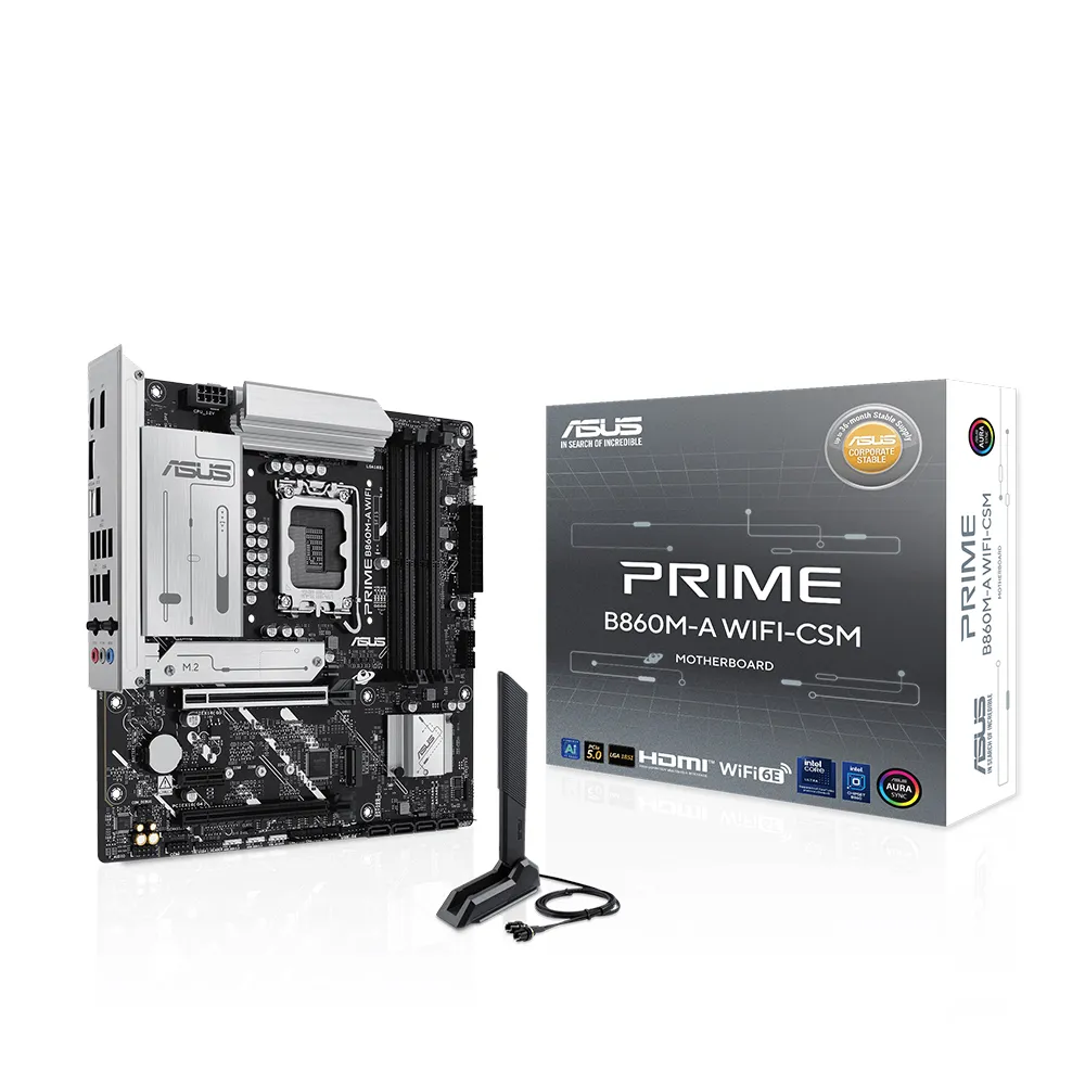 【ASUS 華碩】PRIME B860M-A WIFI-CSM DDR5 主機板+Intel Core Ultra 5 250K Plus 18核(M+C 組合包)