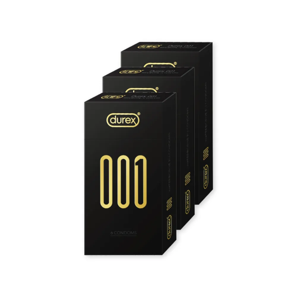 【Durex 杜蕾斯】001水性聚氨脂PU保險套6入x3(共18入-避孕套/衛生套/001系列)