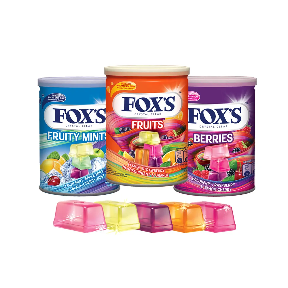 【FOXS】罐裝水晶糖(薄荷綜合水果味/綜合莓果味/綜合水果味)