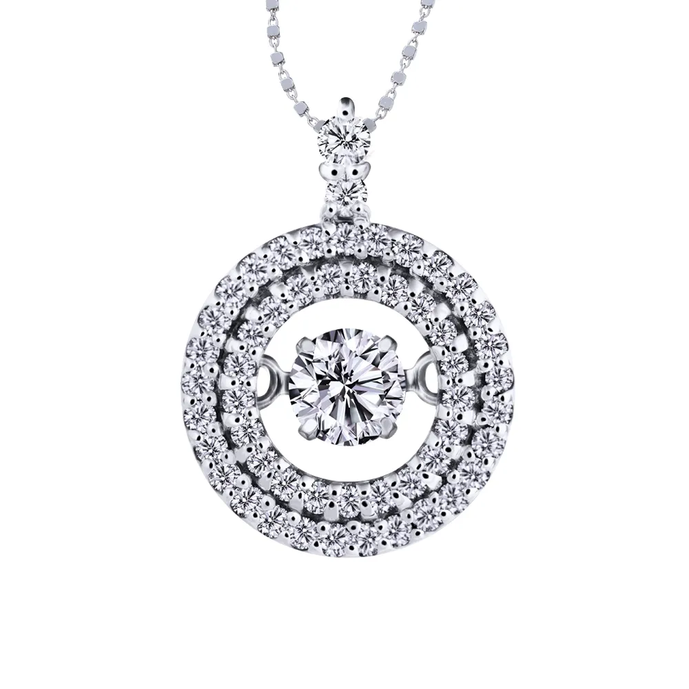 【Emperor Diamond 京華鑽石】鑽石項鍊 18K金 天然鑽石 共0.40克拉 跳舞鑽石 墜飾 鑽石女郎