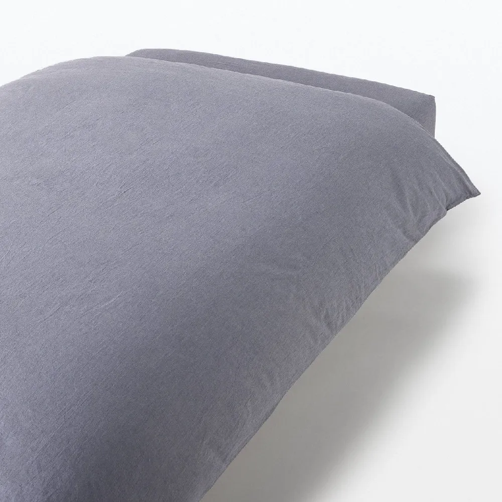 【MUJI 無印良品】柔舒水洗棉被套/S(灰色/柔白/深藍/淺米)