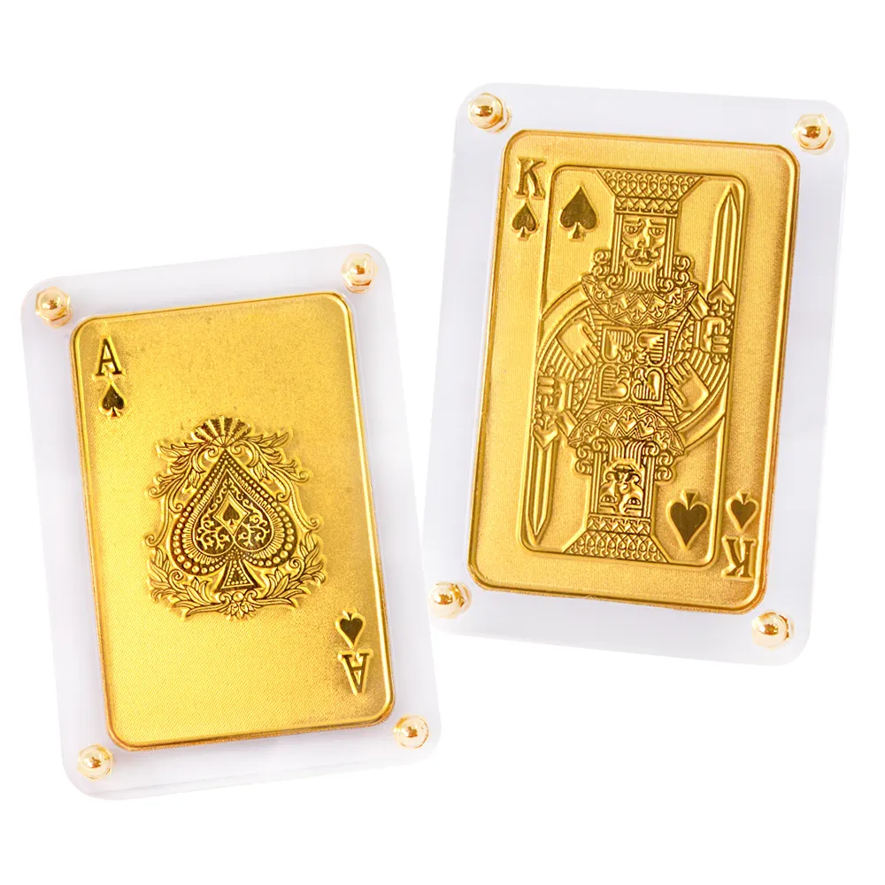 【福西珠寶】9999黃金擺件 黃金撲克牌 黑桃A 黑桃K 二選一(金重0.50錢)