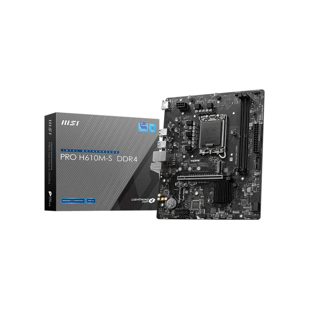 【MSI 微星】PRO H610M-S DDR4主機板+Intel i5-12400F 6核12緒 (M+C組合包)