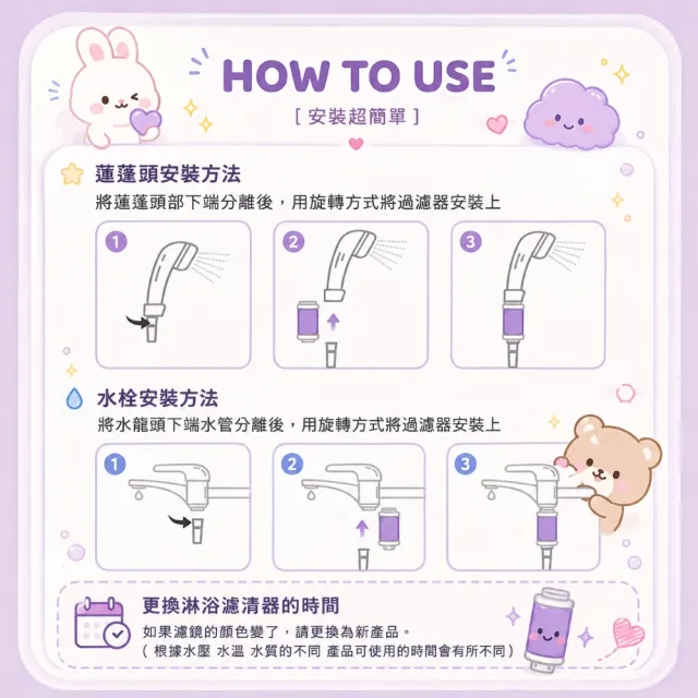 【BYOUR】完美純淨沐浴過濾器5入組 2綠2黃1紅(蓮蓬頭濾水器 蓮蓬頭濾芯 沐浴濾芯 香氛濾芯)