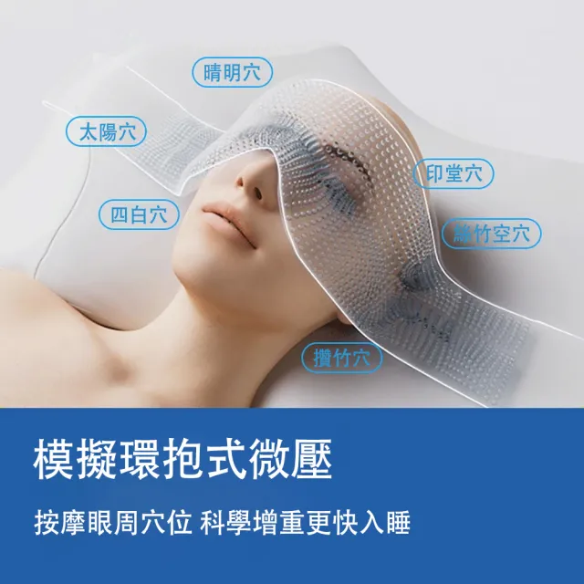 【MUAN】360度包裹重力涼感遮光睡眠眼罩 玻尿酸無痕眼罩(隔音助眠眼罩/減壓紓壓/午休旅行眼罩)