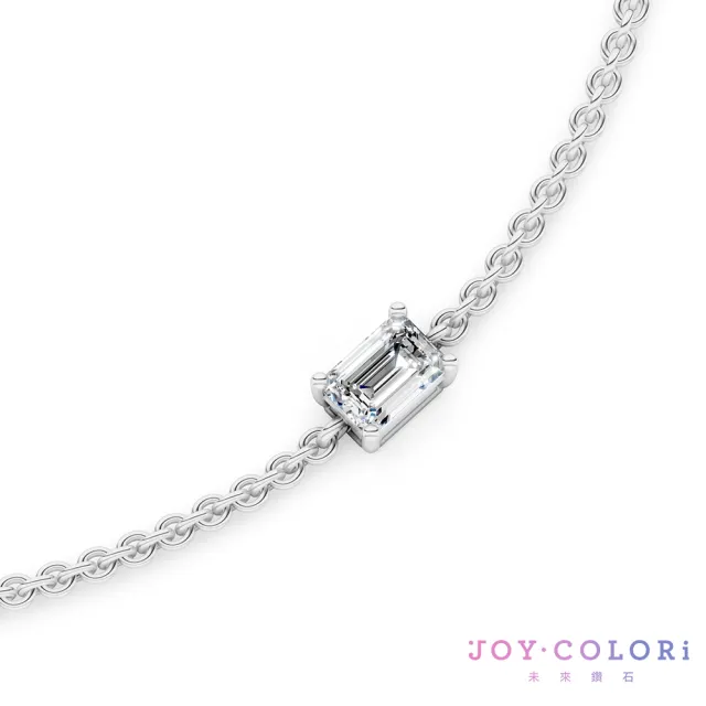 【JOY COLORi 未來鑽石】PT950鉑金 15分祖母綠鑽石手鍊(培育鑽石 映光 BR8043EALG)