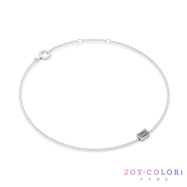 【JOY COLORi 未來鑽石】10K金 18分 祖母綠鑽石手鍊(培育鑽石 映光 BR8043EBLG)