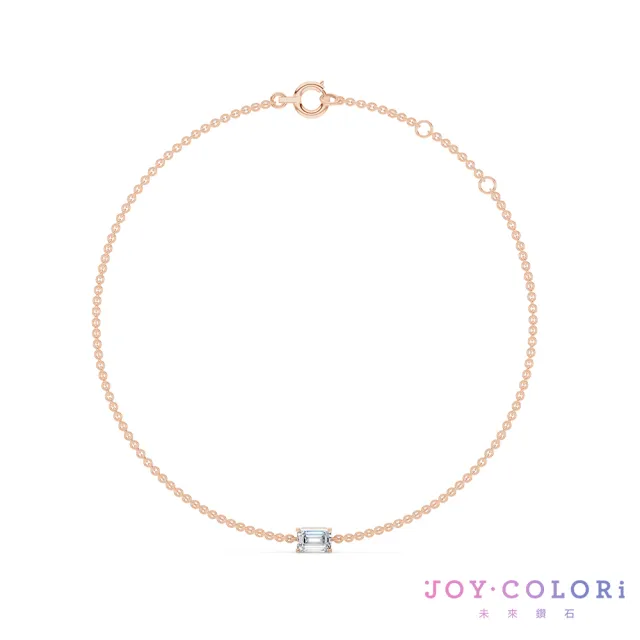 【JOY COLORi 未來鑽石】10K金 18分 祖母綠鑽石手鍊(培育鑽石 映光 BR8043EBLG)