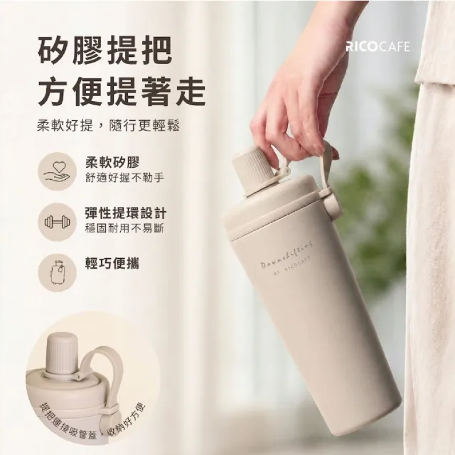【RICO 瑞可】RICOCAFE 陶瓷塗層 COOLID酷力杯 800ml(吸管杯/環保杯/隨行杯/保冰保溫瓶)