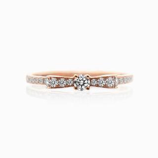【One&Only Diamond】Miracles 奇蹟之戒 最白D色 14K金 0.26ct 玫瑰金 蝴蝶結 天然鑽石