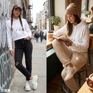 【CANADA GOOSE】CANADA GOOSE 純棉Muskoka系列落肩長袖連帽T恤(白/女款)