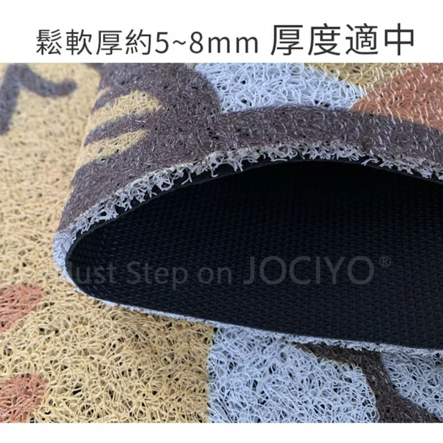 【JOCIYO 聚時柚】貓喵咪 絲圈刮泥地墊120*80cm玄關落塵防滑 進門腳踏墊 可剪裁地毯