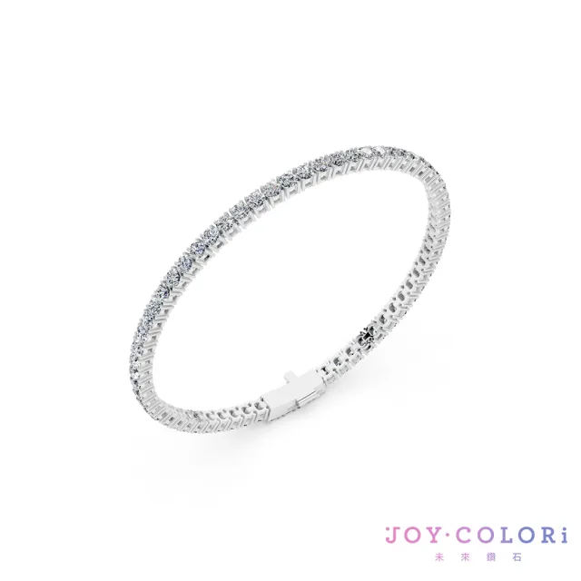 【JOY COLORi 未來鑽石】10K金 總重2.8克拉 15cm以下 鑽石手鍊 網球手鍊  (培育鑽石 BRE302LGVB)