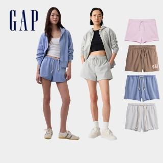 【GAP】女裝 夏季 LOGO/毛圈布寬鬆運動短褲-多款任選(870535&887729)