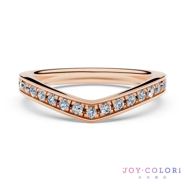 【JOY COLORi 未來鑽石】18K金 鑽石線戒(培育鑽石 光環誓約 RW0753LG)