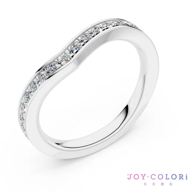 【JOY COLORi 未來鑽石】18K金 鑽石線戒(培育鑽石 光環誓約 RW0753LG)