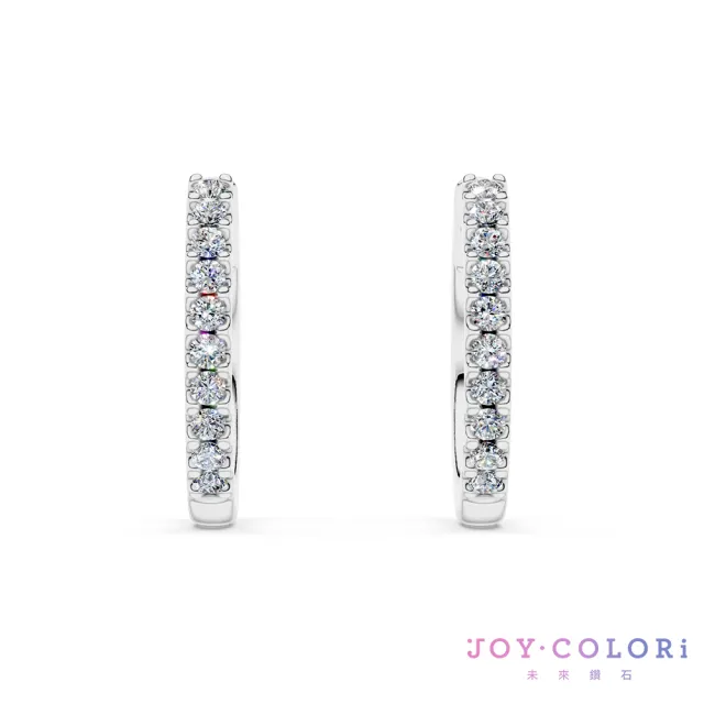 【JOY COLORi 未來鑽石】PT950鉑金 鑽石耳環(培育鑽石 華麗之圓 EE0722LG)
