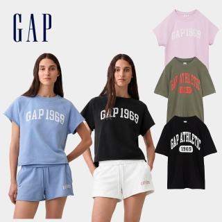 【GAP】男/女裝 寬鬆法式毛圈布圖案 短袖T恤-多款任選(900971&894494)