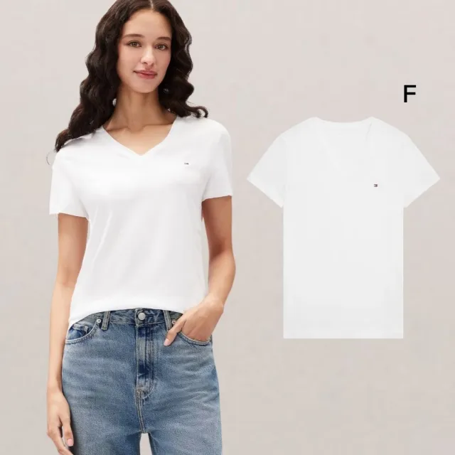 【TOMMY HILFIGER】官方旗艦館 男女短t 夏季T恤 圓領 V領