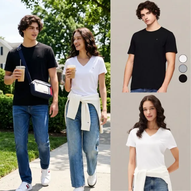 【TOMMY HILFIGER】官方旗艦館 男女短t 夏季T恤 圓領 V領
