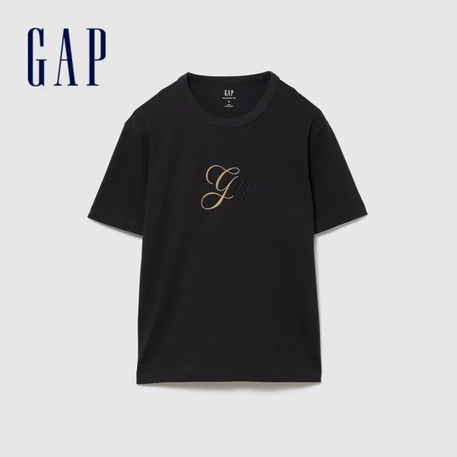 【GAP】男裝 重磅寬鬆 Gap Logo 短版短袖T恤-多款任選(895176&895178)