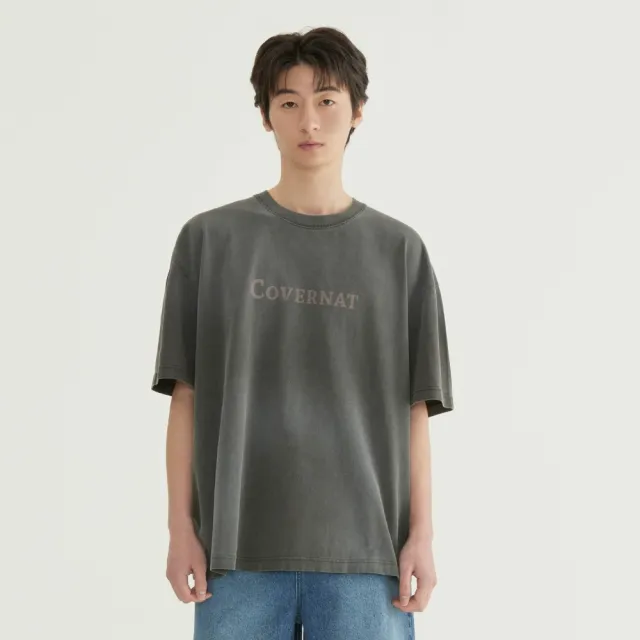 【COVERNAT】官方旗艦館 品牌Logo噴染短袖T恤(UNI短袖上衣 SOOBIN同款 炭灰/藍/橘色)