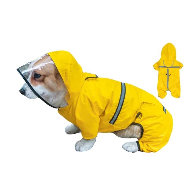 【寵物夢工廠】寵物雨衣四腳全包(中小型犬雨衣 雨衣 防水 狗雨衣 寵物外出用品 寵物雨具)