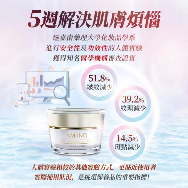 【AMIINO 安美諾 】美白修護霜30ml 6入組(送禮組 囤貨組)(美白/淡斑/乳霜/撫紋/臉部保養)