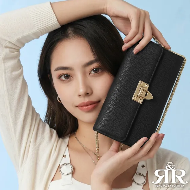 【2R 手工真皮】雙11 純粹牛皮 WOC  2R鍊帶插釦mini斜背包 女神黑(真皮包包 肩背包 斜背包 鍊帶 