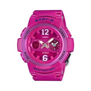 【CASIO 卡西歐】街頭運動風 雙顯女錶 亮桃紅 防水100米 BGA-210 (BGA-210-4B2)