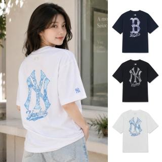 【MLB】背後大Logo 短袖T恤 變形蟲系列 Summer Graphics 紅襪/洋基隊 (3ATSX0763-三款任選)