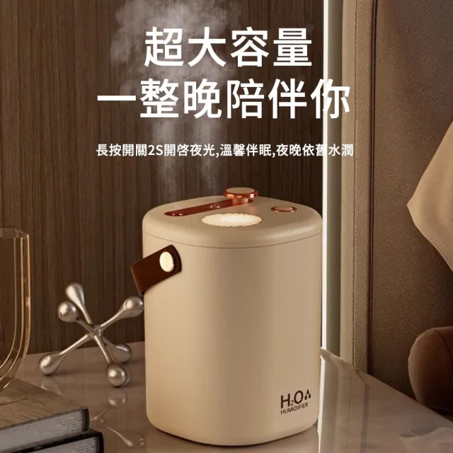 【MUAN】雙噴頭2000ML大容量空氣加濕器(靜音保濕桌面水氧機/冷氣房必備/智能定時/USB微霧)