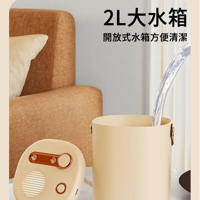 【MUAN】雙噴頭2000ML大容量空氣加濕器 靜音保濕桌面水氧機(冷氣房必備/智能定時/USB微霧/居家辦公/保濕機)